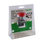 22mm push button, Harmony XB4, metal base, turn to release push button, 40mm red mushroom button, 6A at 120VAC, 1NC