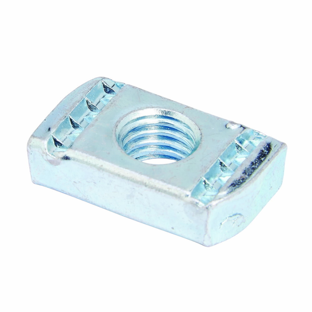 Eaton B-Line series springless channel nut, 0.3750"Hx1.3750"Lx0.85"W, Steel, Electro-plated, 7/8"-9 bolt size, 250 lbs load, 1000 lbs load