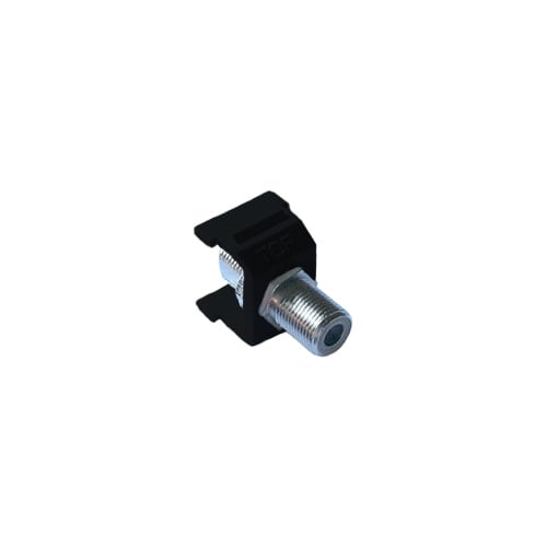 Lutron 6-Port Frame and Connector - cable jack F-style, 75 Ohm coaxial cable (Gloss) in black
