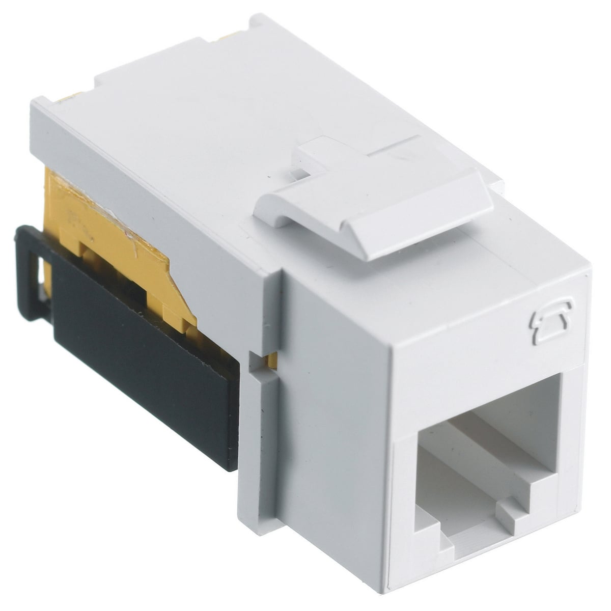 NSJUW 6-Position USOC Standard Modular Jack, USOC Module, Screw Mount, White