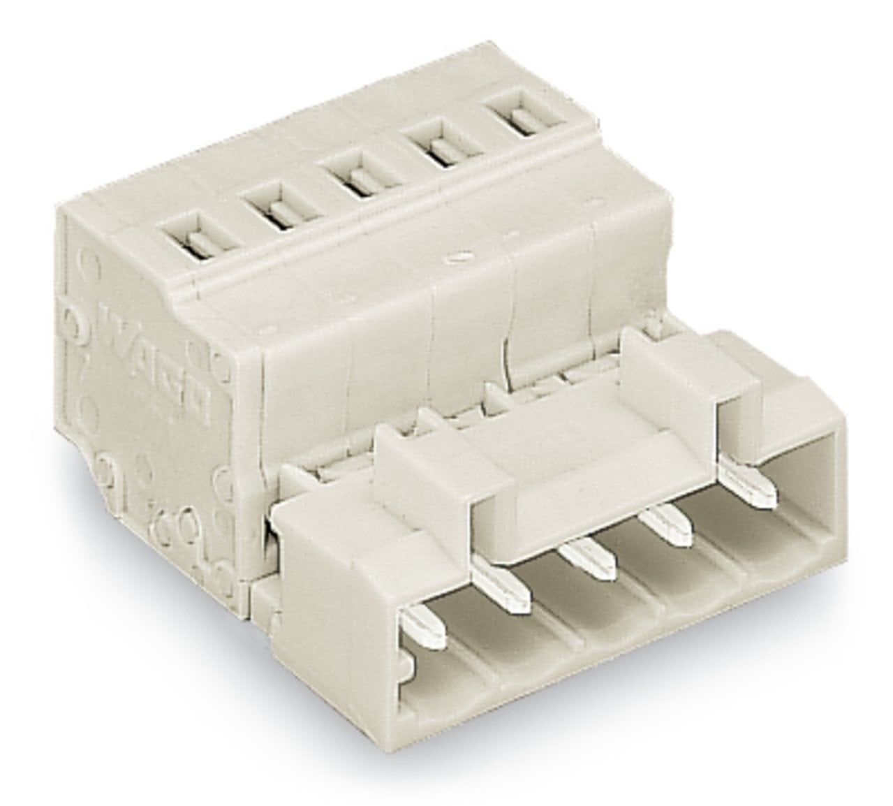 1-conductor male connector; CAGE CLAMP; 2.5 mm; Pin spacing 5 mm; 10-pole; 100% protected against mismating; 2,50 mm; light gray