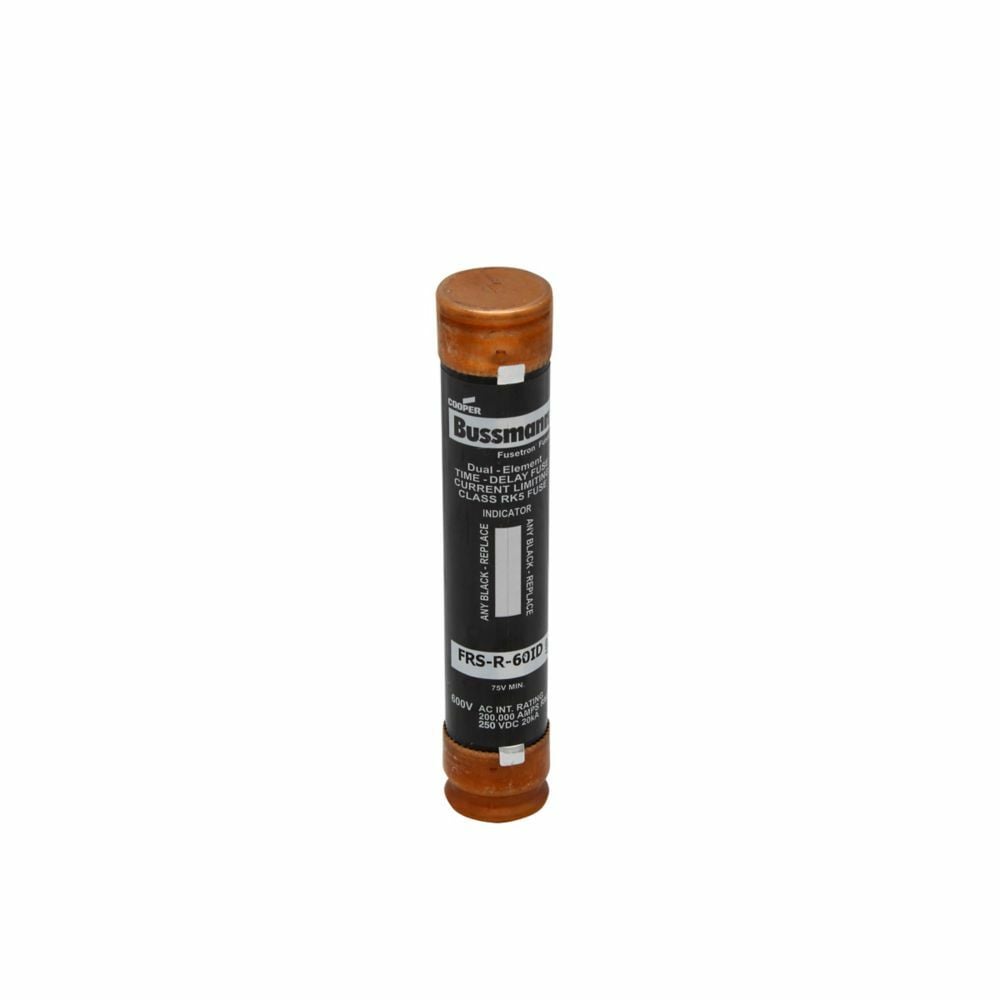 Eaton Bussmann series FRS-R fuse, 35 A, Dual, Class RK5, With Indicator, Ferrule end x ferrule end, 10 sec at 500%, 20 kAIC at 300 Vdc,200 kAIC at 600 V, Standard, 600 V, 250 Vdc