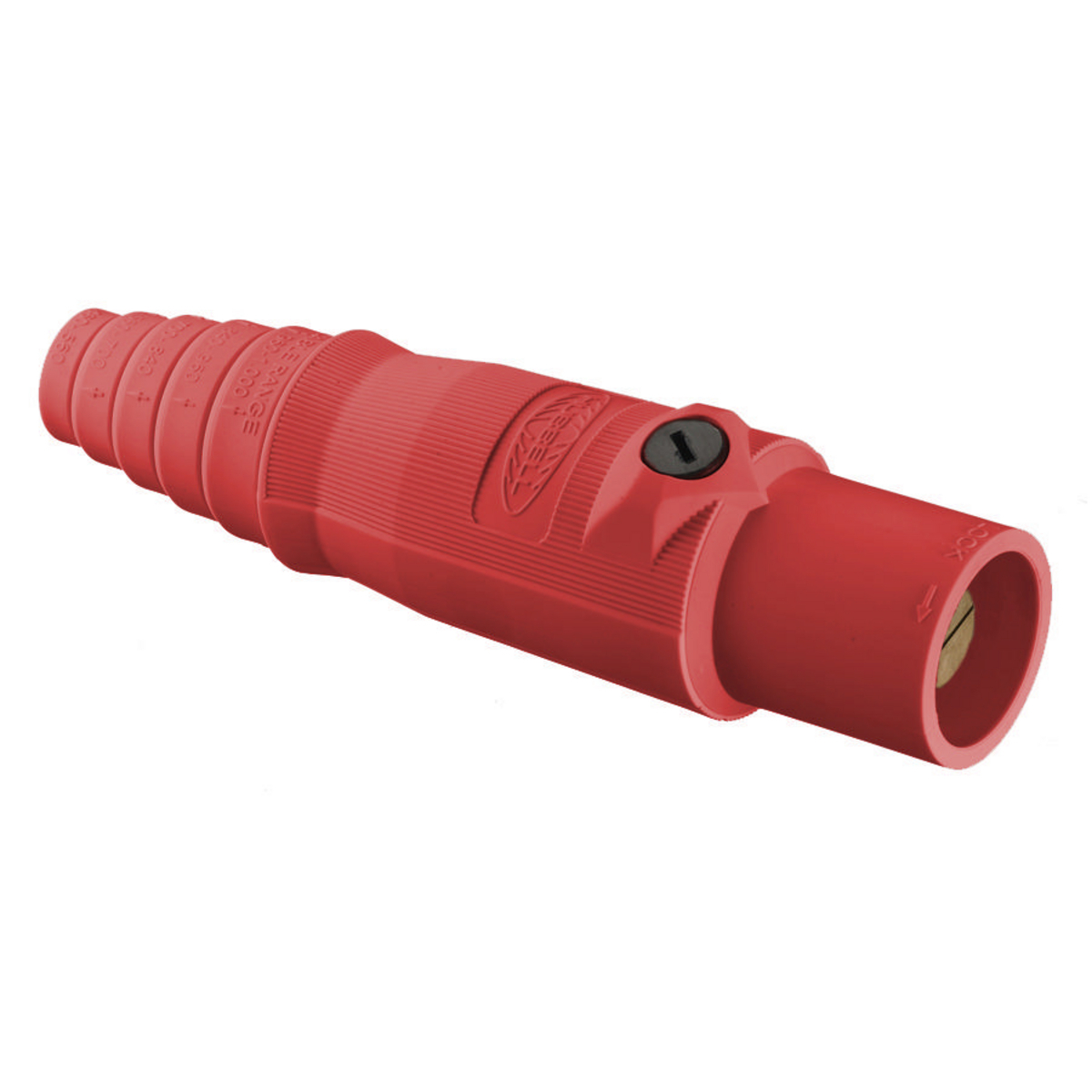 Heavy Duty Products, Single Pole Devices, Industrial Grade, Male, Plug, 300A 600V AC/DC, Single Conductor, Double Set Screws, Red