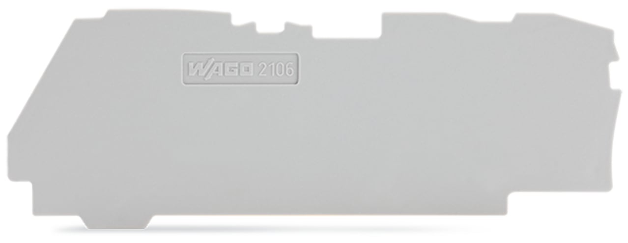 End and intermediate plate; 1 mm thick; for 3-conductor terminal blocks; gray