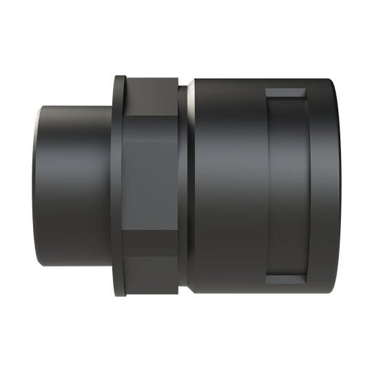 PMAFIX Straight Black Connector with Universal Safety Clip, Material - Polyamide 6, Thread Type - Metric, Thread Size -M40x1.5, Conduit Size NW - 36