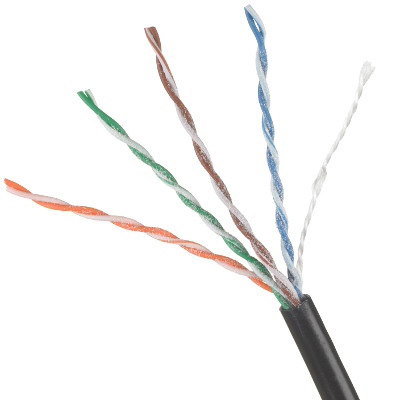 24/4PR CAT 5E DIRECT BURIAL CABLE - 500 FT REEL - BLACK