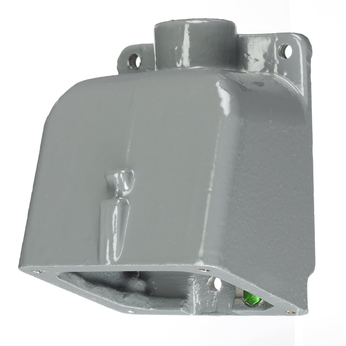 Heavy Duty Products, IEC Pin and Sleeve Devices, Industrial Grade, Accessory, Back Box, For 20A and 30A 3/4"NPT Hub, Angled, Mounting Screws Included, Gray Cast Aluminum