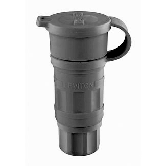 20-Amp, 250-Volt, Locking Connector, Industrial Grade, Grounding, Wetguard, Black
