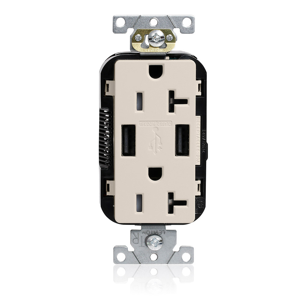 20A LEV-LOK USB TR OUTLET TYPE A-A