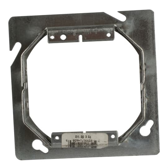 Two Gang Square Cut Tile Wall Cover, 6 Cubic Inches, 4-11/16 Inch Square x 1/2 Inch Raised, Pre Galvanized Steel