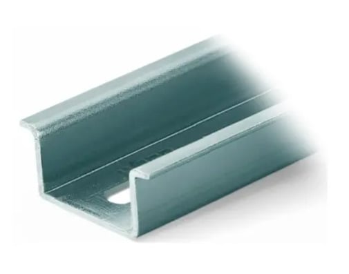 Steel carrier rail; 35 x 15 mm; 1.5 mm thick; 2 m long; slotted; similar to EN 60715;1 crate of 500 pieces