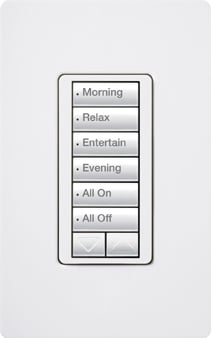 Lutron RadioRA 2 seeTouch LED+ Hybrid Keypad, Dual Group with 1 Raise/Lower - White