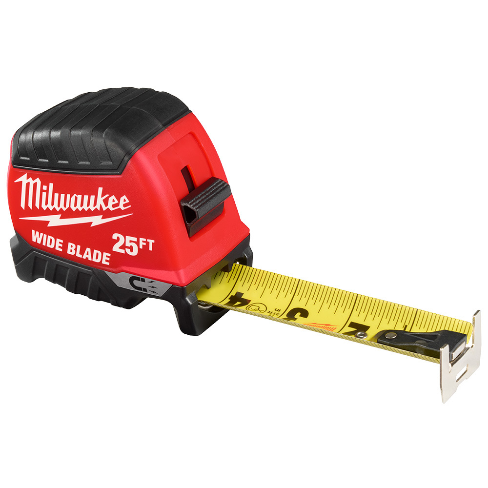 MILWAUKEE is committed to continuously innovating Layout Hand Tools. With a full line of Tape Measures, MILWAUKEE provides a solution for every user, ranging from reach, to durability, to compact size. STUD is the most durable Tape Measure in the industry with the longest lasting blade, combating blade tear. Wide Blade Tapes deliver the longest reach & straightest standout, allowing just one user to easily and accurately make long distance measurements. In addition to Tape Measures, Milwaukee provides a wide range of layout hand tools including levels, squares, measuring wheels, long tapes, marking solutions and much more