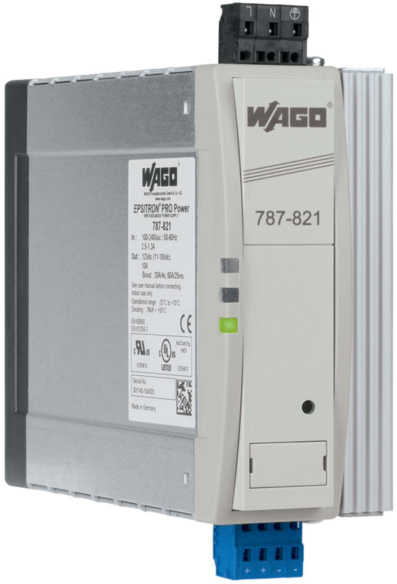 Switched-mode power supply; Pro; 1-phase; 12 VDC output voltage; 10 A output current; TopBoost + PowerBoost; DC OK contact