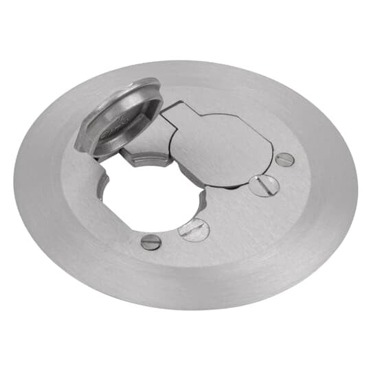 One-Piece Carpet Plate for Flush Service Floor Boxes, 5-3/4 Inch Diameter, Aluminum