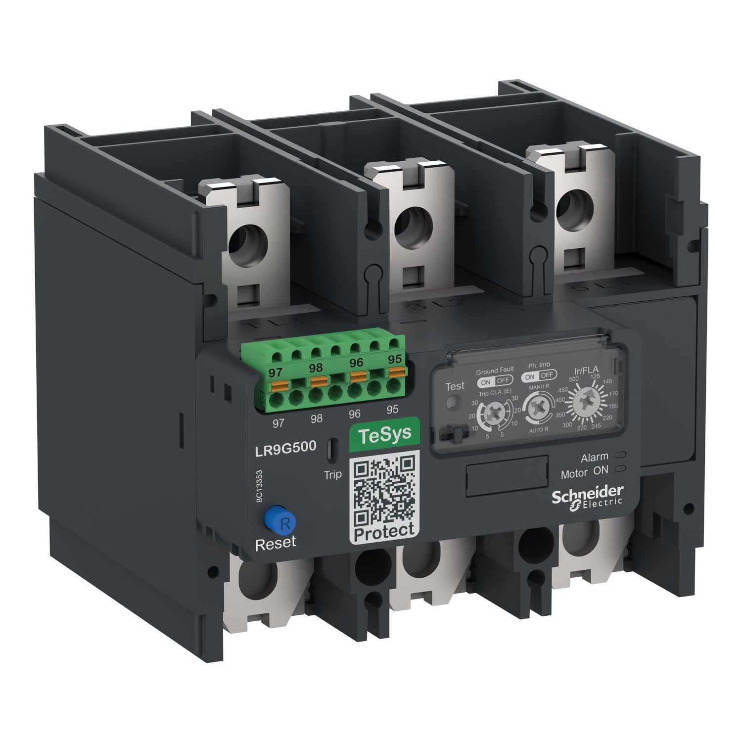 Electronic thermal overload relay,TeSys Giga,125-500 A,class 5E-30E,push-in control connection