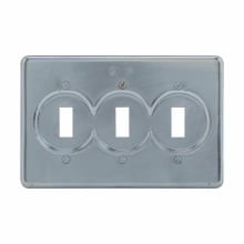 Eaton Crouse-Hinds series S Series snap switch cover, Sheet steel, Surface mount, Three-gang, For flush general use snap switches with square handles