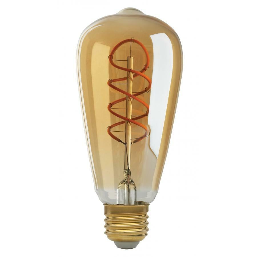 4 Watt ST19 LED - Amber - Medium Base - 2200K - 260 Lumens - 120 Volts