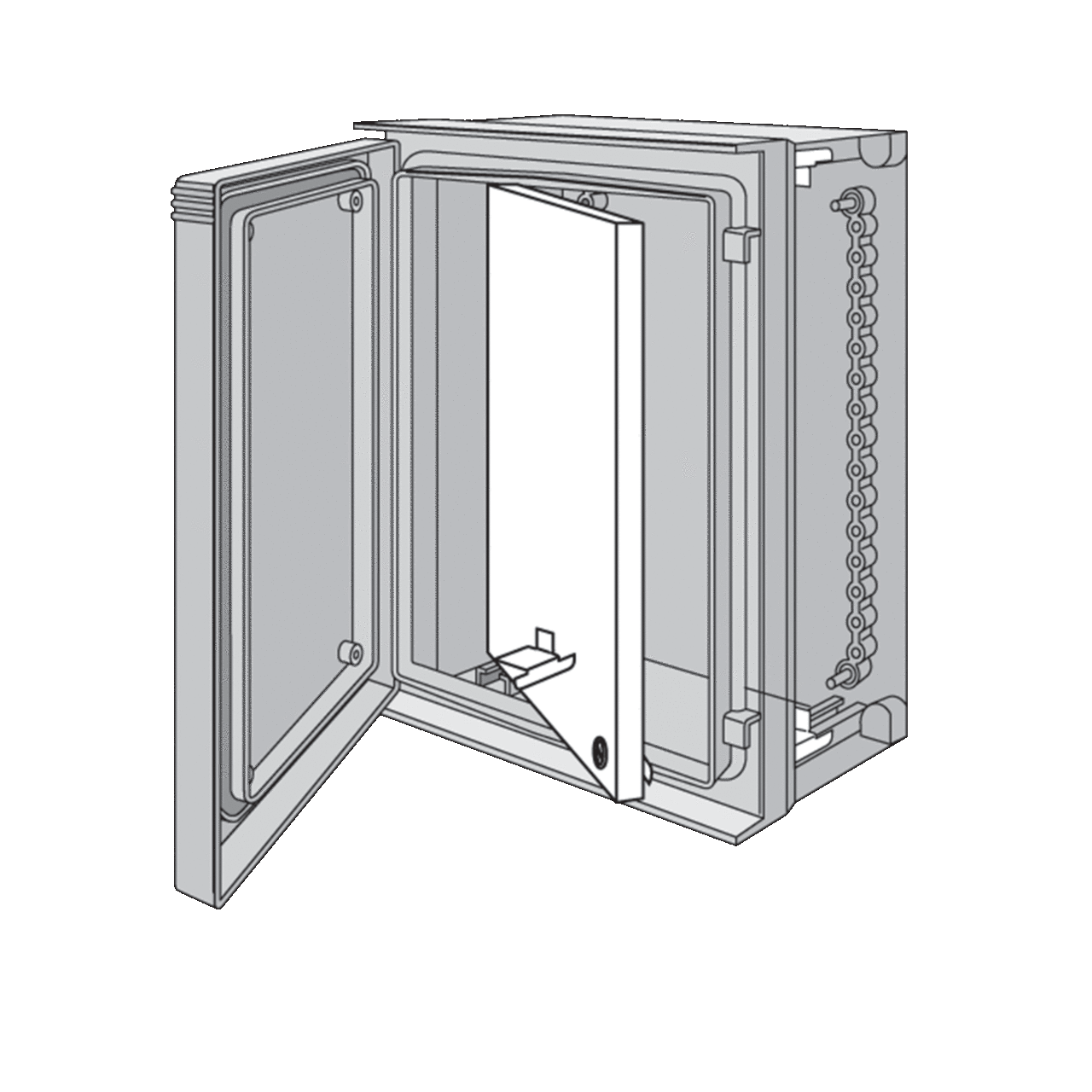 Ultrx Swing-Out Panel, fits 513x412mm, White, Steel