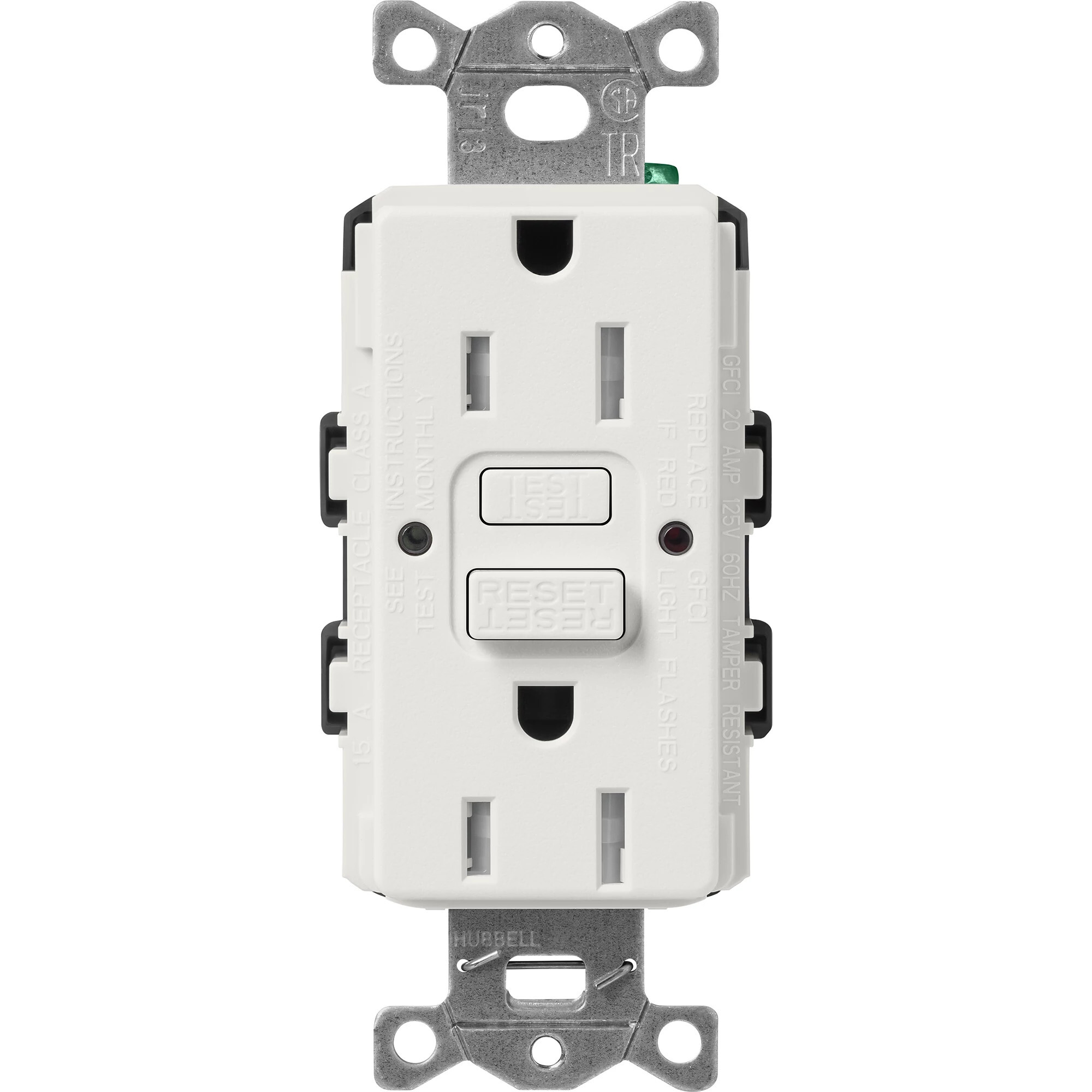 Lutron Claro Tamper-Resistant GFCI Duplex Receptacle, 15-Amp, Lunar Gray