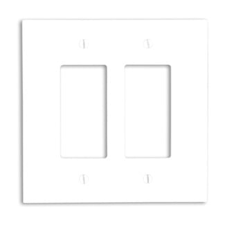 2-Gang Decora/GFCI Device Decora Wallplate, Oversized, Thermoset, Device Mount, White