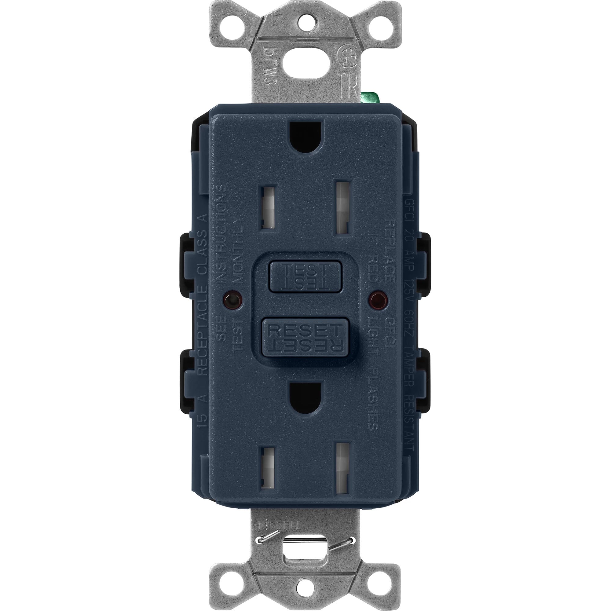 Lutron Claro Tamper-Resistant GFCI Duplex Receptacle, 15-Amp, Deep Sea