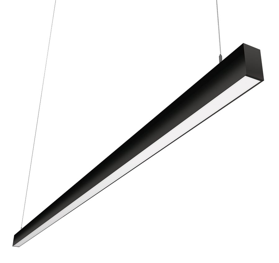 BOA 8' DOWNLIGHT 80/56/48/40/20W PENDANT 3000K/3500K/4000K FLAT LENS BLACK