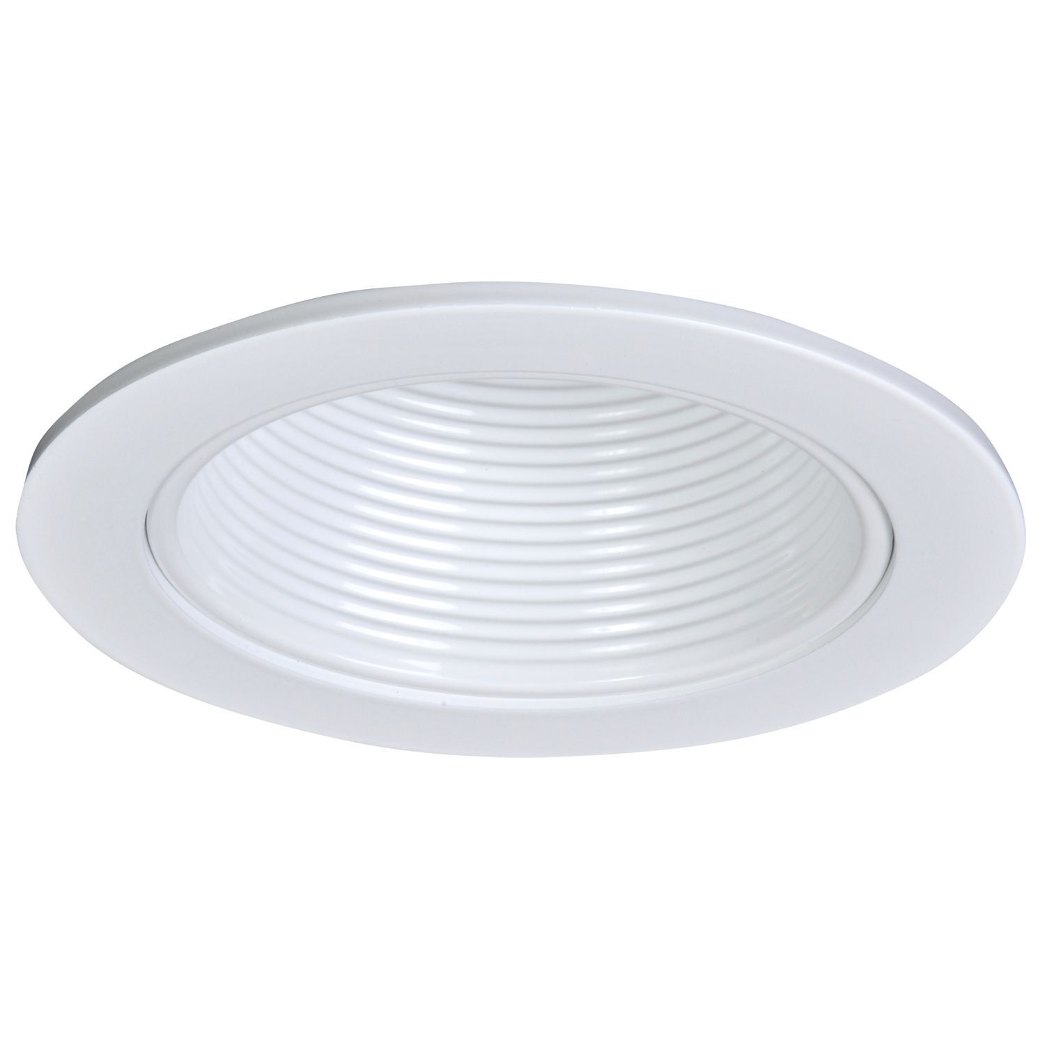 4" White Metal Baffle, White Ring