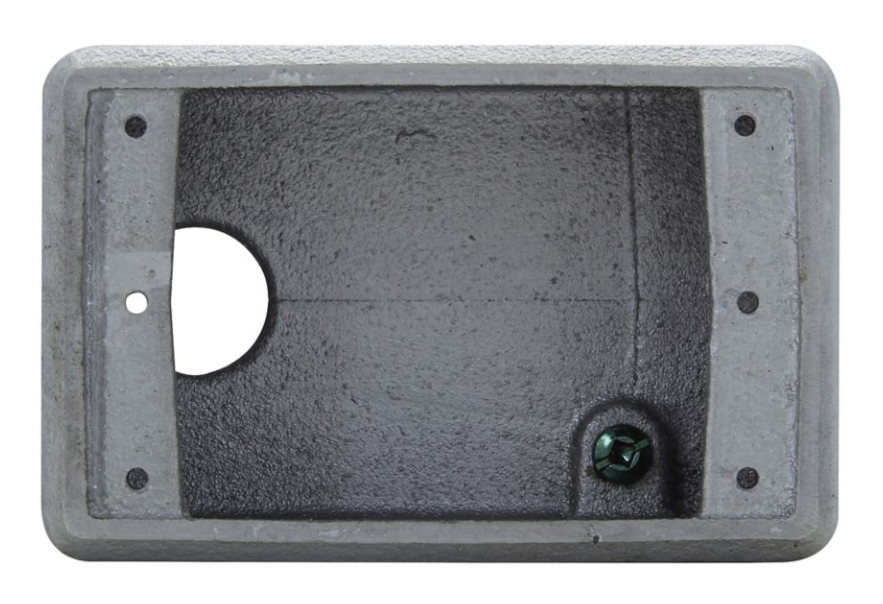 FSA2 Condulet Type FSA Shallow Device Box, Feraloy Iron Alloy, 18 cu-in Capacity, 1 Gang, 1 Outlet, 1 Knockout, 2-3/4 in W x 2-3/4 in D x 4-9/32 in H
