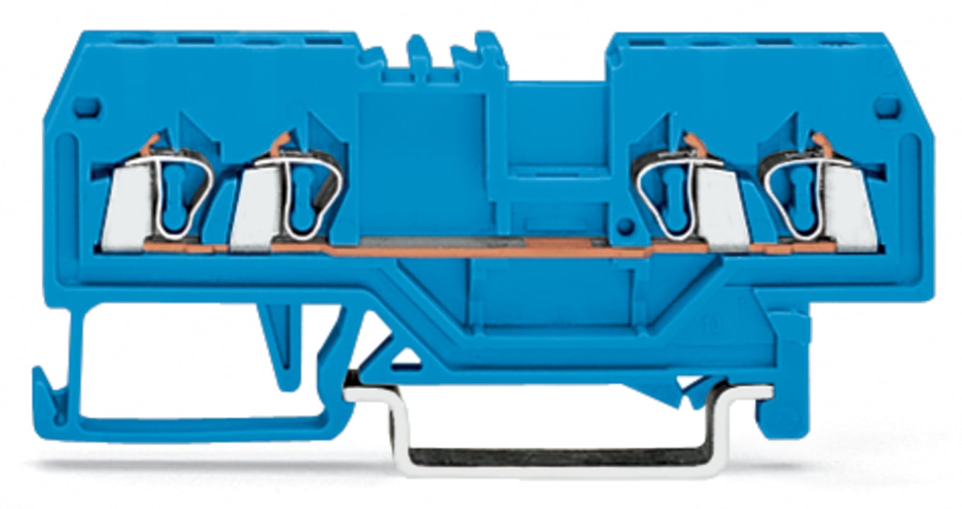 4-conductor through terminal block; 1.5 mm; suitable for Ex i applications; center marking; for DIN-rail 35 x 15 and 35 x 7.5; CAGE CLAMP; 1,50 mm; blue