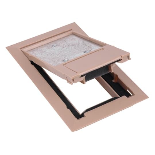 Recessed Service Floor Box Cover, Length 8-1/8 Inches, Width 5-1/8 Inches, Beige, Polycarbonate with 5/32 Inch Steel Plate