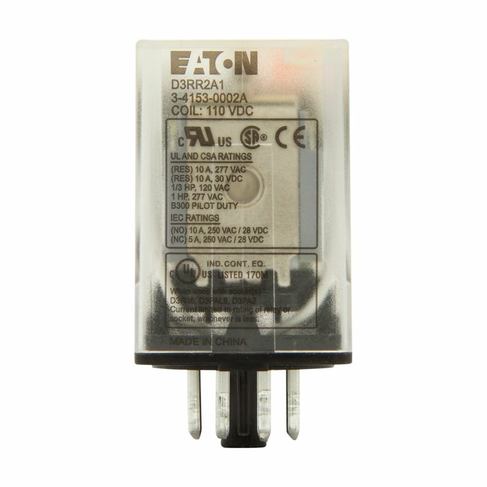 Eaton General-purpose relay, Cube Relay , DPDT, OCTAL base, 10 A, 110VDC COIL