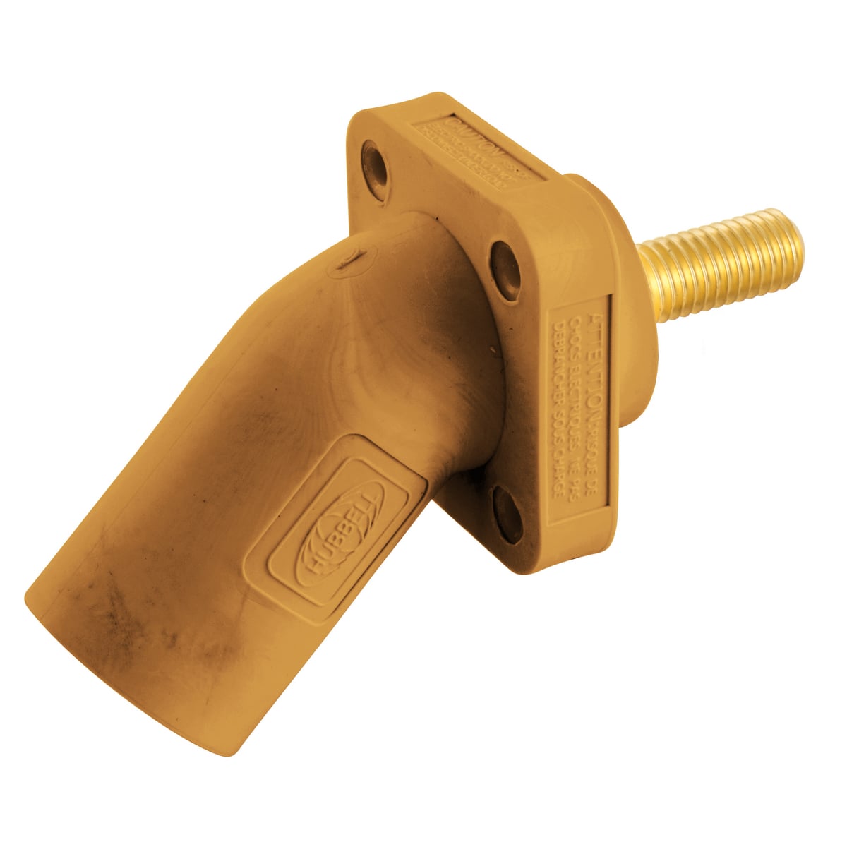 Single Pole Products, 300/400A Series,Inlet, Angled, Threaded Stud, Orange