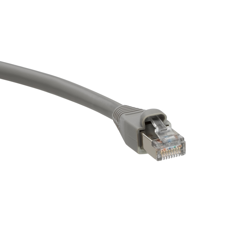 Cat 5e shielded patch cord, color grey, 15 ft long, grey