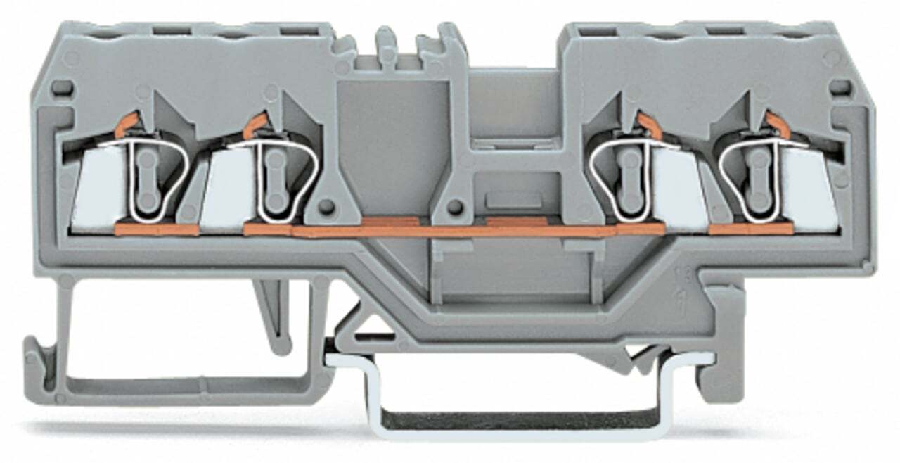 4-conductor through terminal block; 2.5 mm; center marking; for DIN-rail 35 x 15 and 35 x 7.5; CAGE CLAMP; 2,50 mm; black