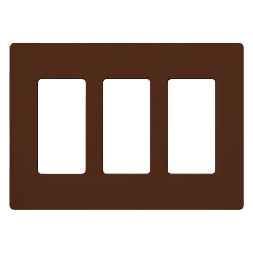 Claro Wallplate, Satin Finish, Three-gang in sienna