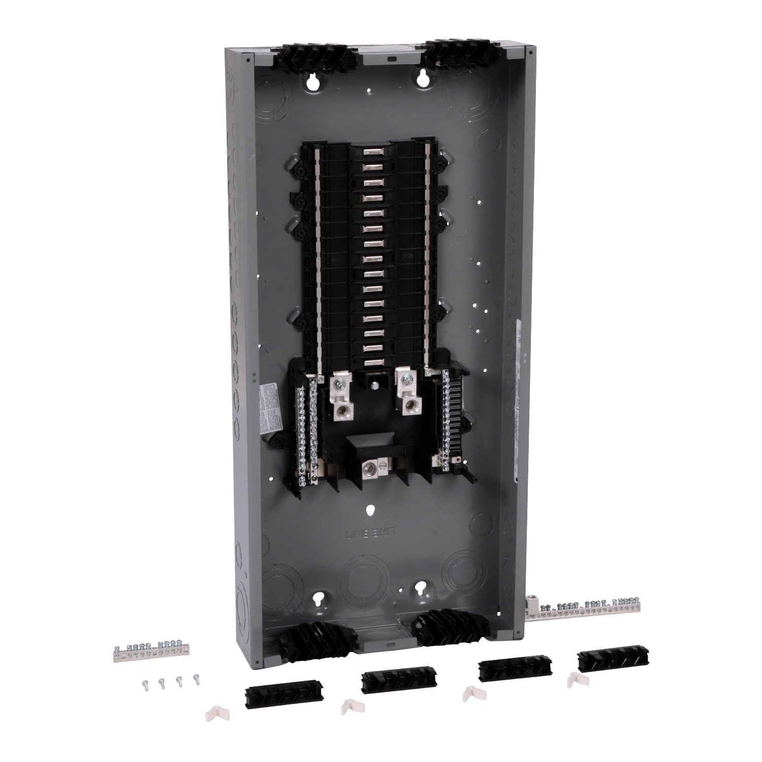 Load center, QO, 1 phase, 30 spaces, 30 circuits, 200A convertible main lugs, PoN, NEMA1, Qwik-grip, gnd bar