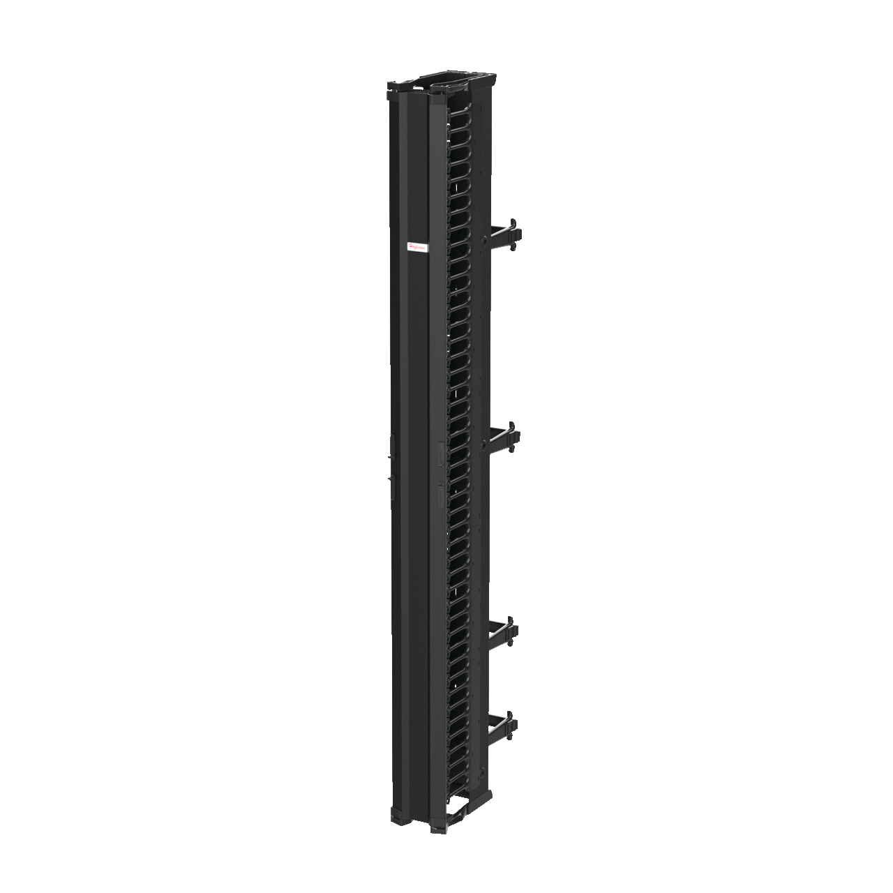 CableTek Vertical Cable Manager, 6.00x84.00, Black, Composite, Double