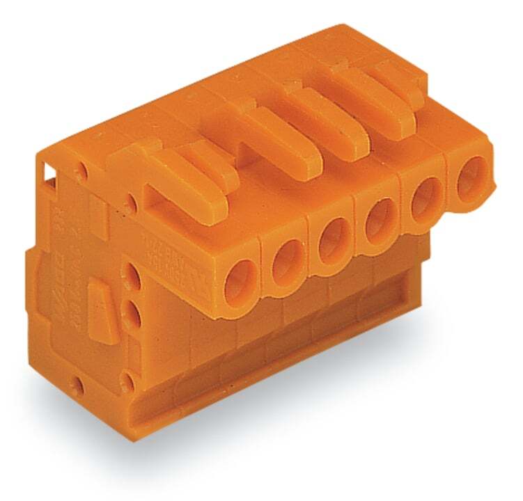 1-conductor female connector, angled; CAGE CLAMP; 2.5 mm; Pin spacing 5.08 mm; 15-pole; 2,50 mm; orange