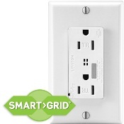 15-Amp, 125-Volt, Tamper-Resistant, Decora Plus Duplex Receptacle, Straight Blade, Commercial Grade, Self Grounding, White