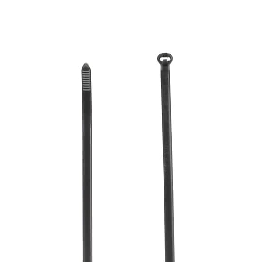 High Performance Cable Tie, Weather and Ultraviolet Resistant for Indoor and Outdoor Applications, Black Color Nylon 6.6, Length of 186mm (7.3 Inches) for Bundle Diameter up to 48mm (1.89 Inches), Width of 4.83mm (0.19 Inches), Tensile Strength Rating of 222.4 Newtons (50 Pounds), Operating Temperature of -60 Degrees Celsius (-76 F) 85 Degrees Celsius (185 F),  , Bulk Pack