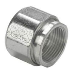 190US 3-Piece Threaded Concrete Tight Conduit Coupling, 1/2 in, For Use With IMC/Rigid Conduit, Malleable Iron, Zinc Plated