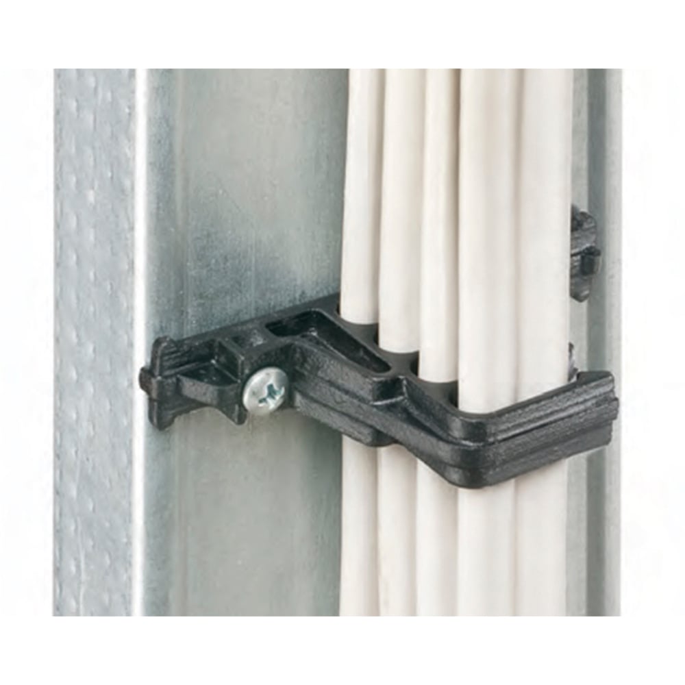 Screw in cable spacer that holds power or low voltage cables secure, sold in package quantity of 25.