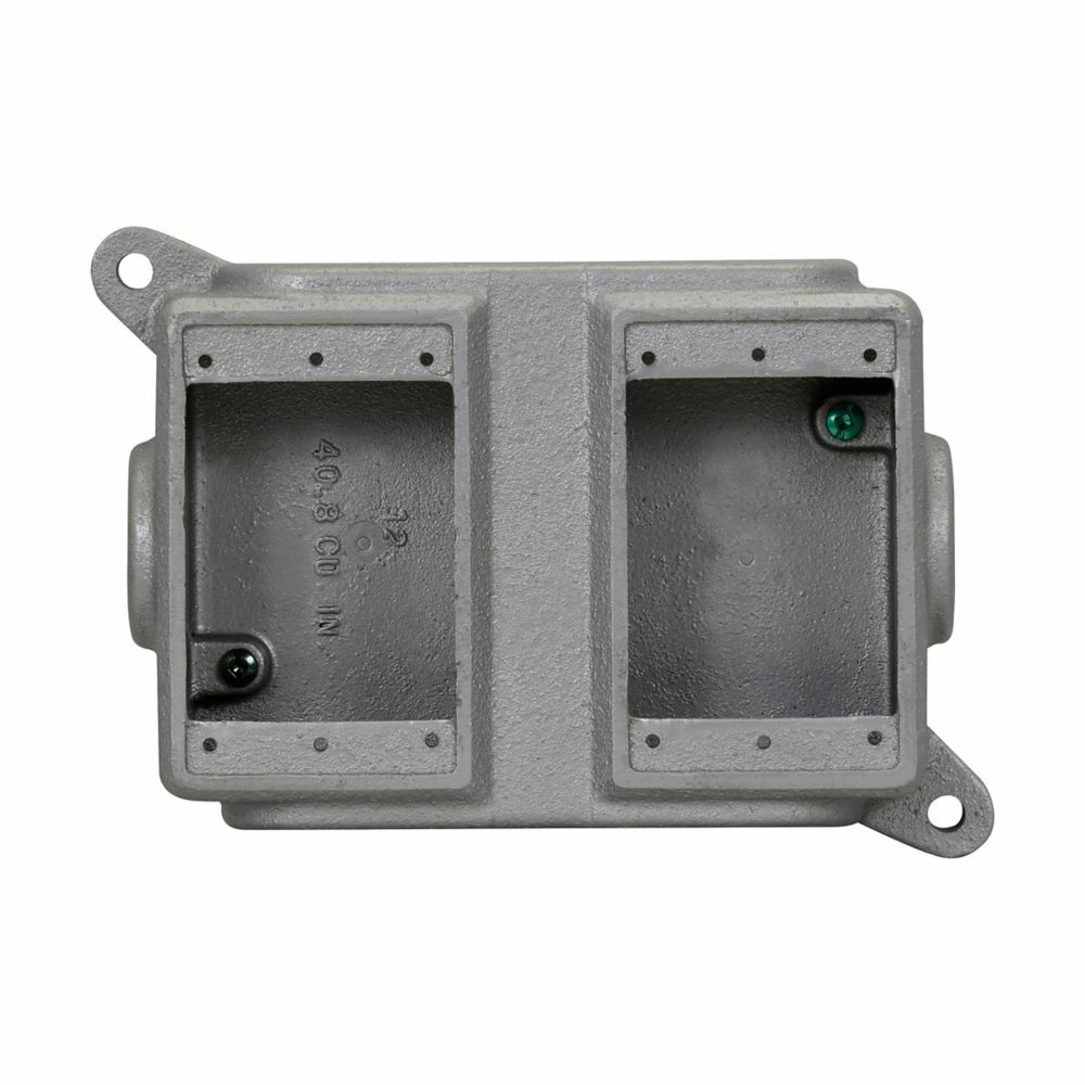 Eaton Crouse-Hinds series Condulet FS blank device box, Feraloy iron alloy, Two-gang