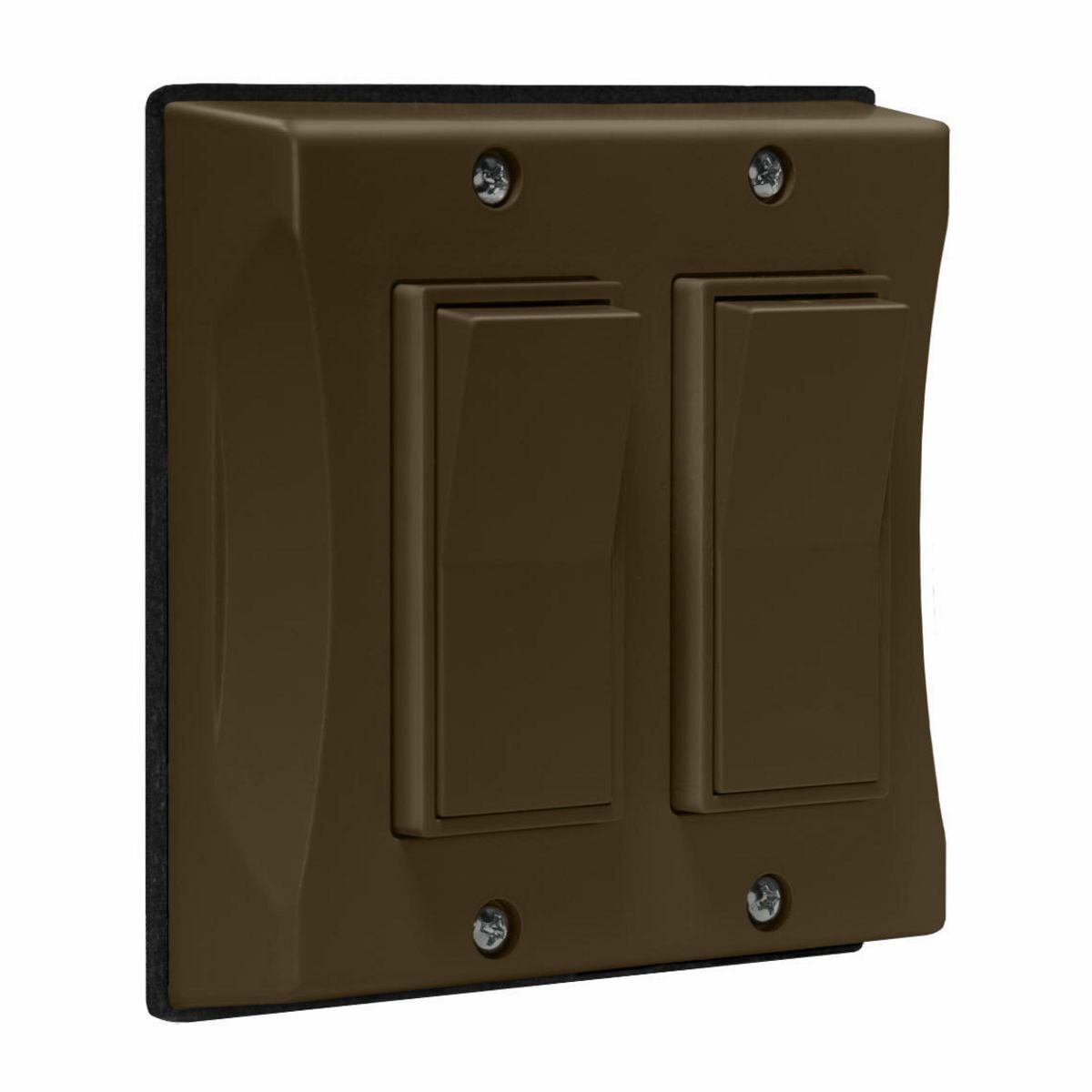 2-Gang Weatherproof Cover, Vertical, Decorator, Bronze, Shrink