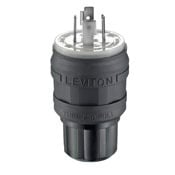 20 Amp, 250 Volt- 3PY, Locking Plug, Industrial Grade, Grounding, Wetguard, Black