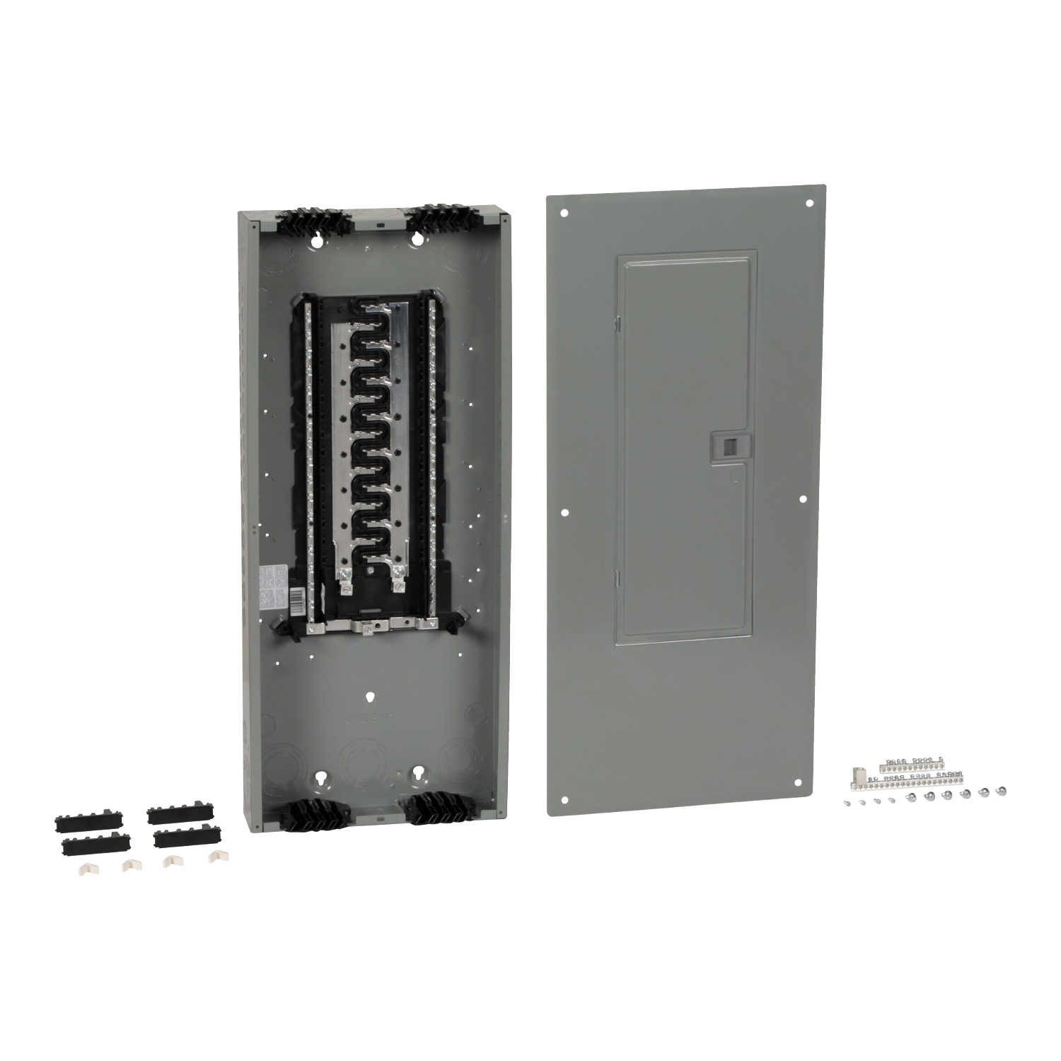 HOM3060L125PQGC Homeline Load center, Homeline, 1 phase, 30 spaces, 60 circuits, 125A convertible main lugs, PoN, NEMA1, Qwik-grip, gnd bar