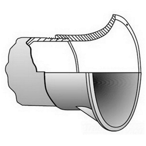 OZ-Gedney Type TNS Threaded Conduit End Bell, Size: 5 IN, Malleable Or Ductile Iron, Finish: Hot Dip Galvanized, Dimensions: 8-3/8 IN Diameter X 3-9/16 IN Length, 2-7/8 IN Bell, For Rigid Conduit And IMC