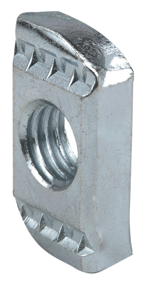 Channel Nut without Spring, Steel construction, Electrogalvanized Finish, 1/4 in. Size