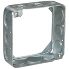 Square Box Extension Ring, 21 Cubic Inches, 4 Inch Square x 1-1/2 Inch Deep, 1/2 Inch and 3/4 Inch Knockouts, Pre-Galvanized Steel, pack of 30